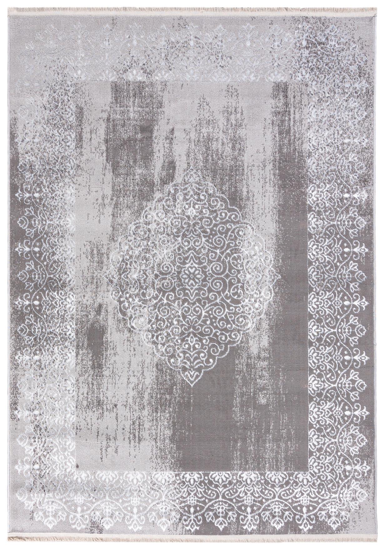 Tappeto orientale classico PALERMO E054A PES WHITE COKME AGRI - grigio, argento