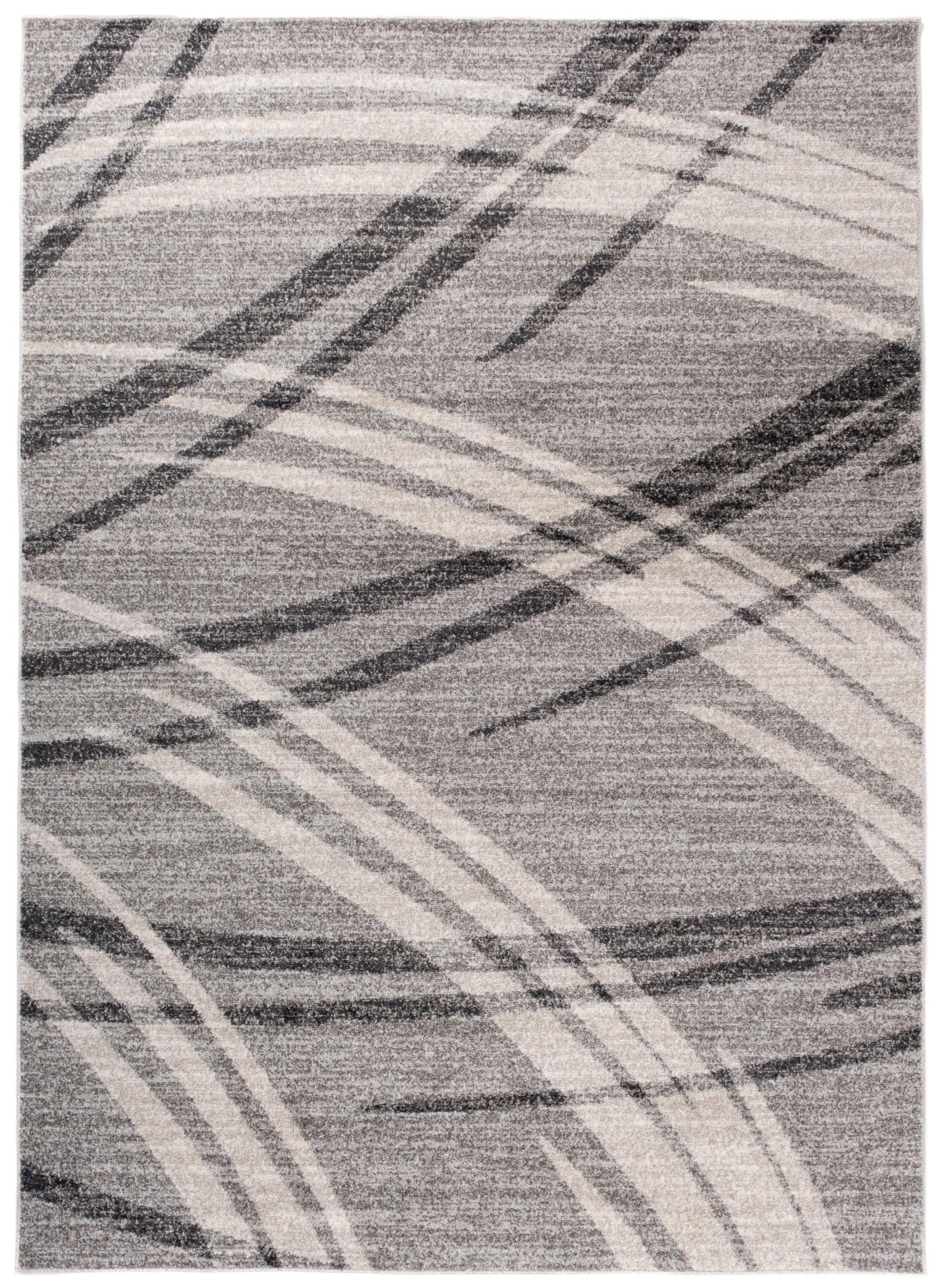 Tappeto moderno Sari a strisce geometriche K197A GRIGIO SCURO - grigio