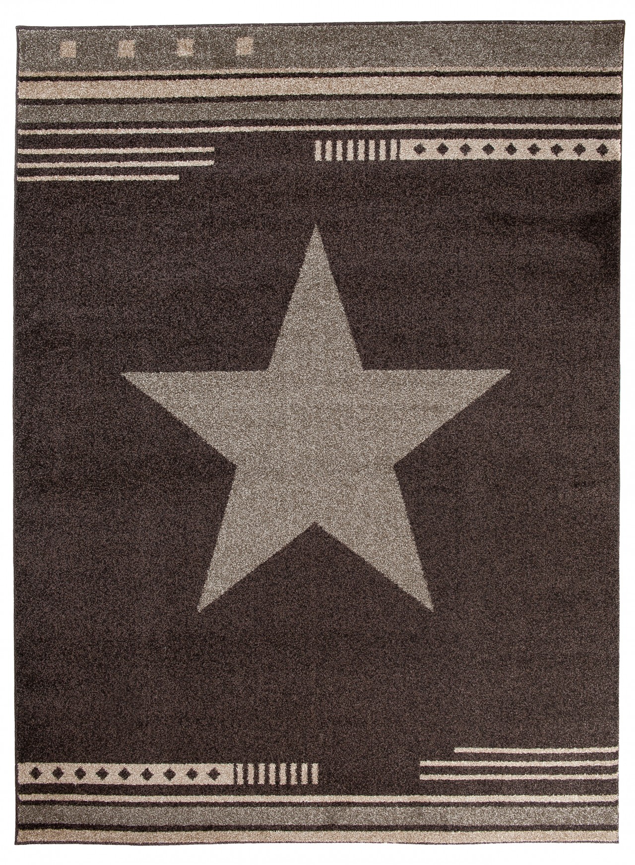 Tappeto moderno Marocco Stars L916A MARRONE SCURO - beige