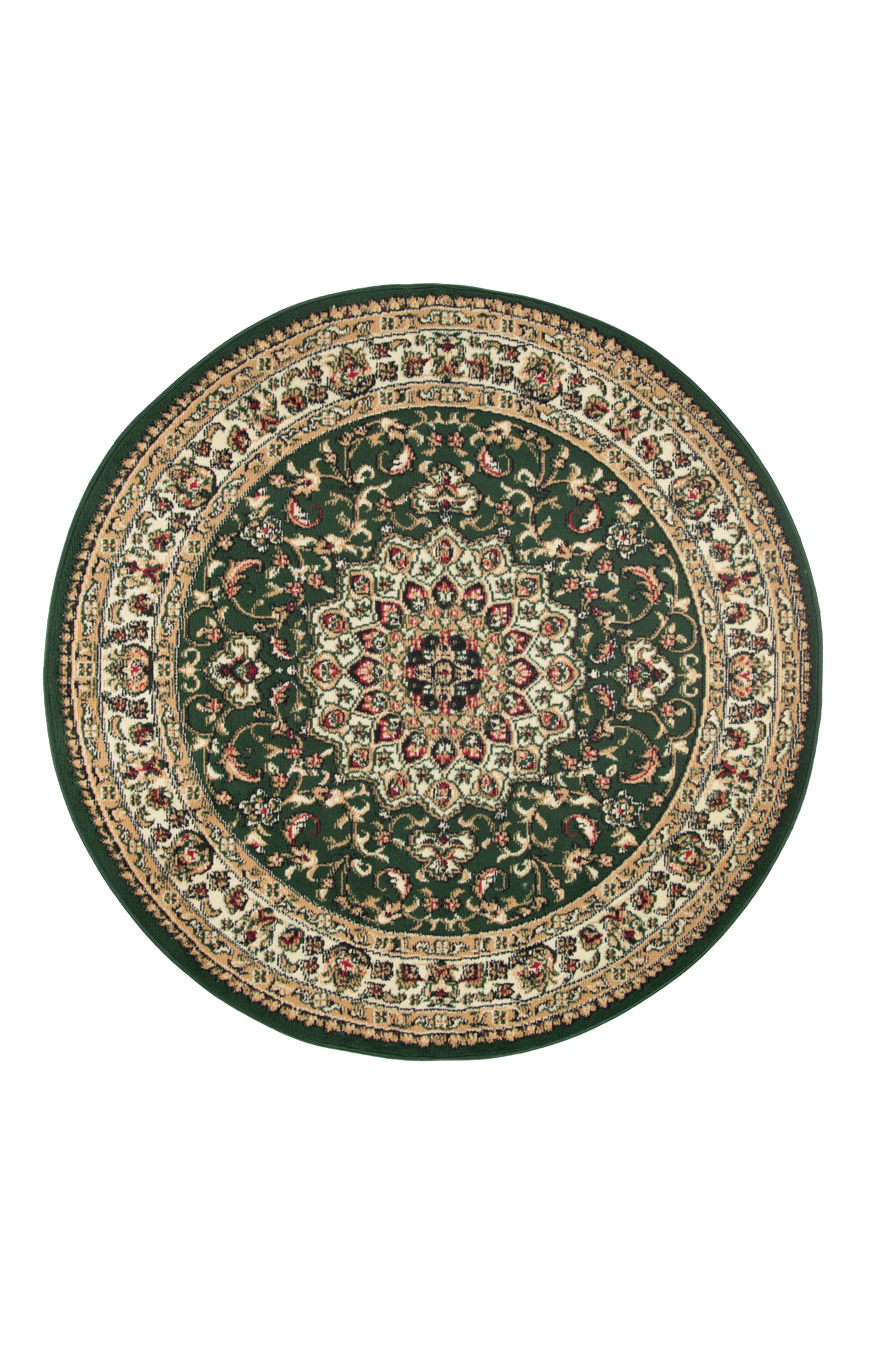 Tappeto Rotondo Tradizionale – Atlas F740A – verde, beige