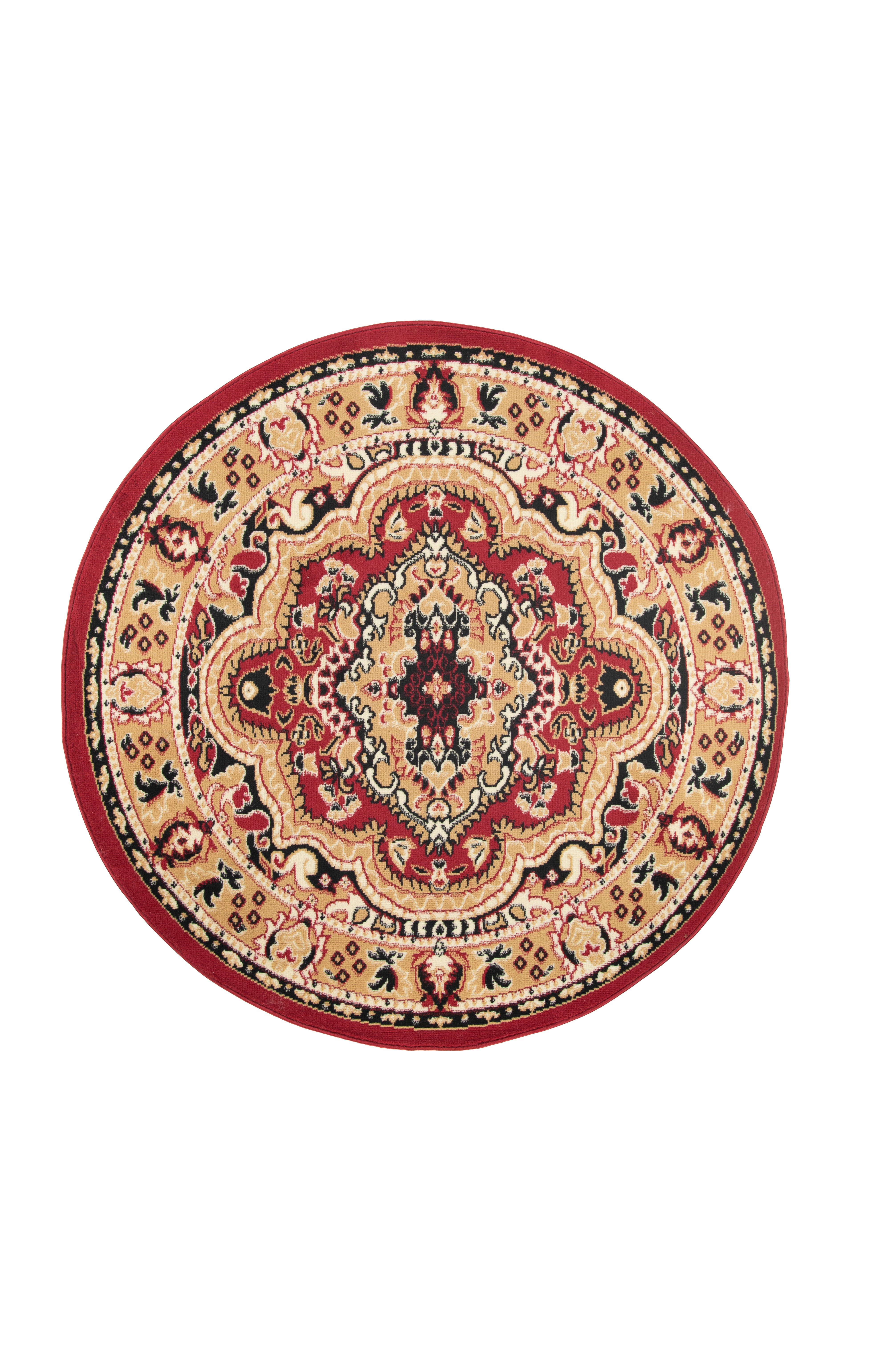 Tappeto Rotondo Tradizionale – Atlas E951A – rosso, beige