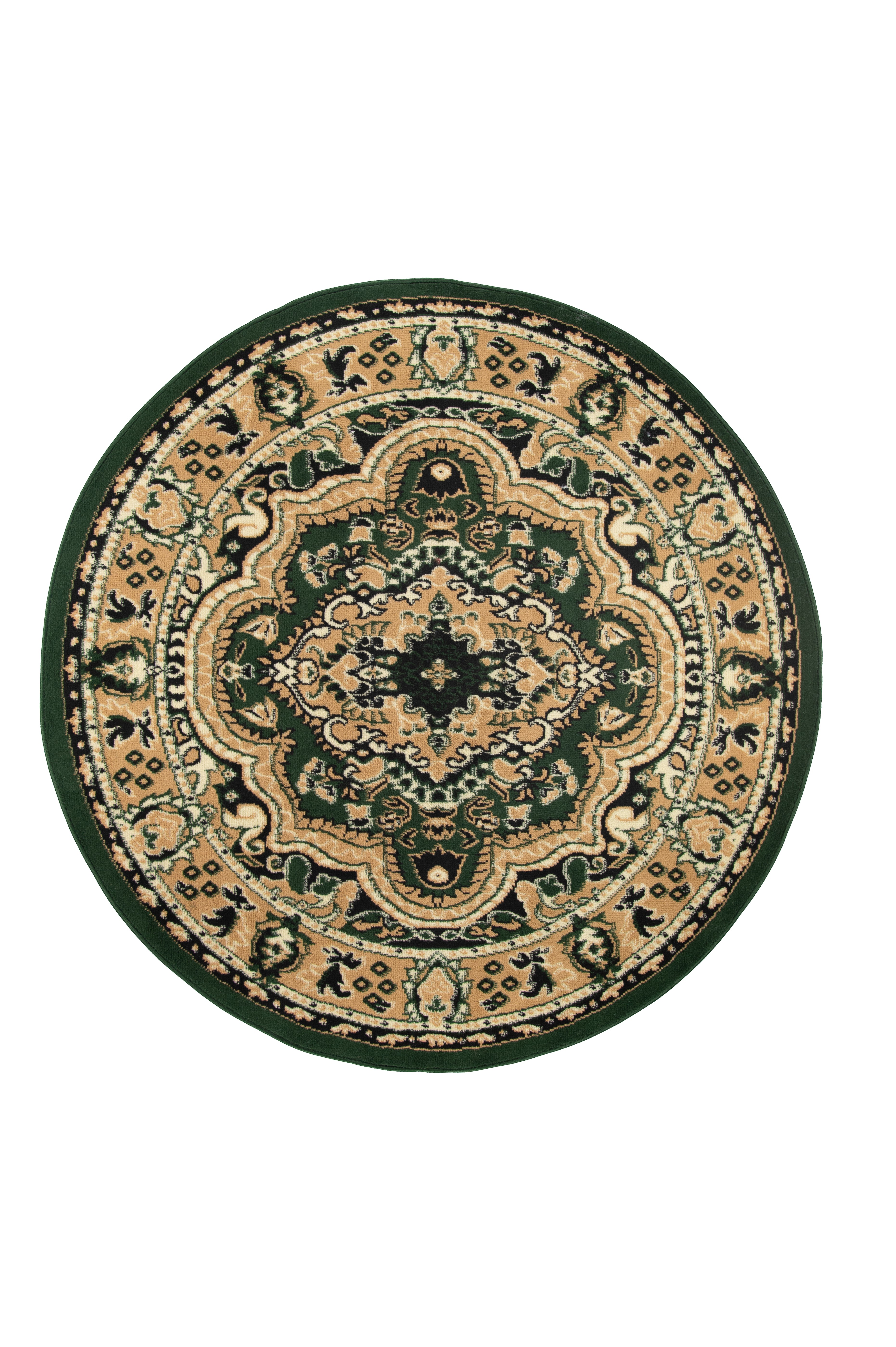 Tappeto Rotondo Tradizionale – Atlas E951A – verde, beige