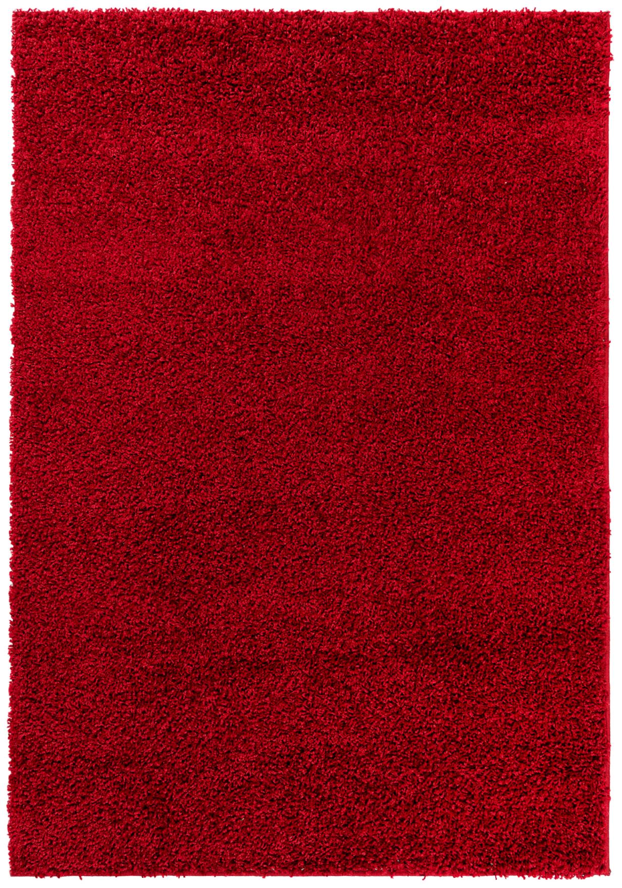 Tappeto shaggy a pelo lungo - Tokyo 6365A RED - rosso, tinta unita