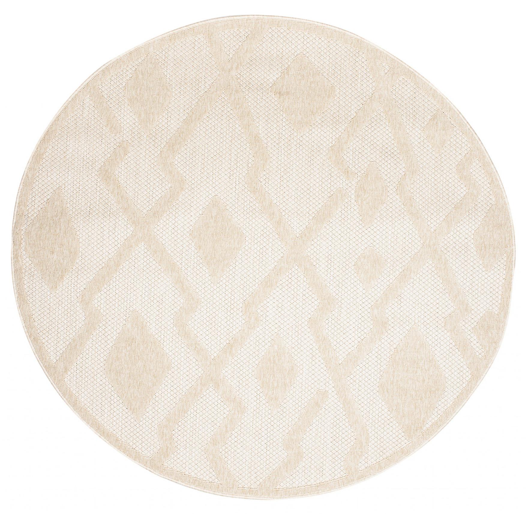 Tappeto piatto per interni/esterni Viera Circle Motivo geometrico FG44B CREMA - crema