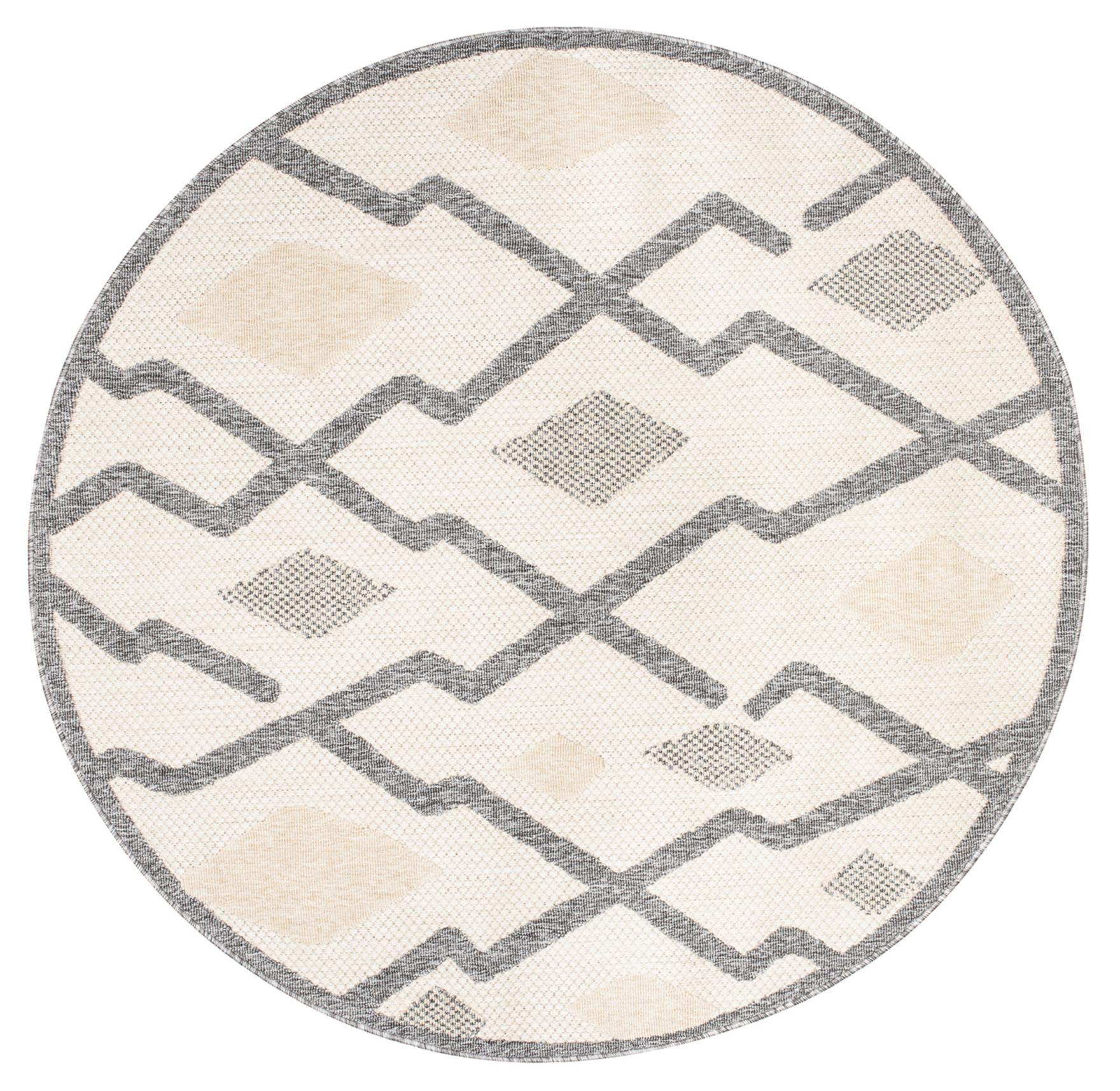 Tappeto piatto per interni/esterni Viera Circle Motivo geometrico FG44A CREMA - crema
