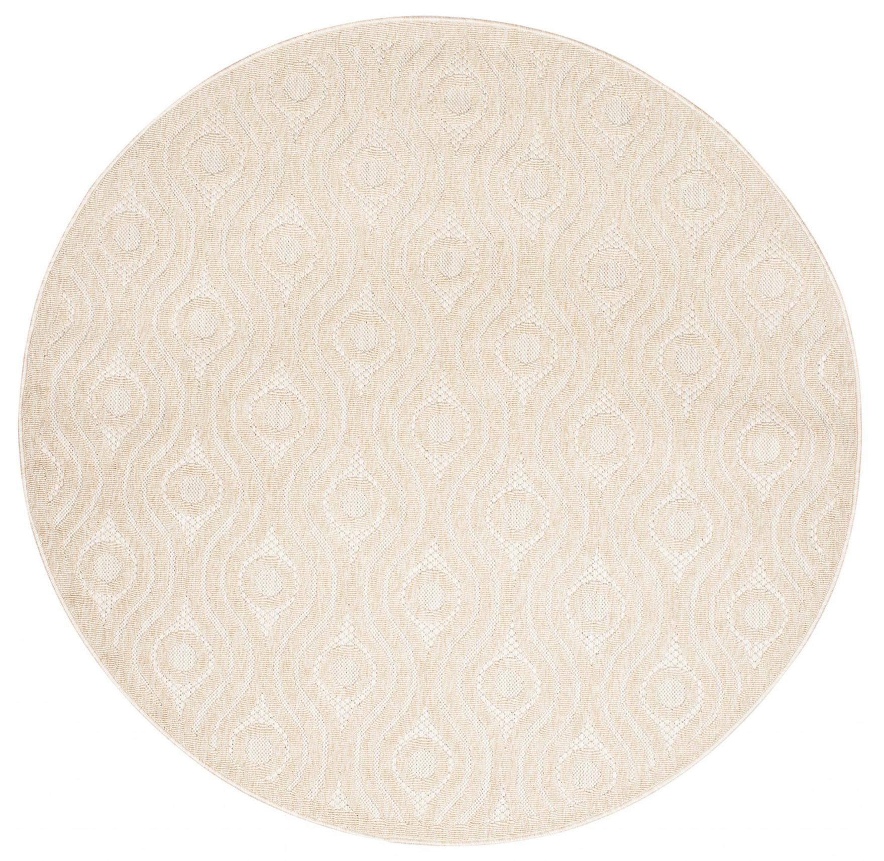 Tappeto piatto per interni/esterni Viera Circle Motivo geometrico FG81C CREMA - crema