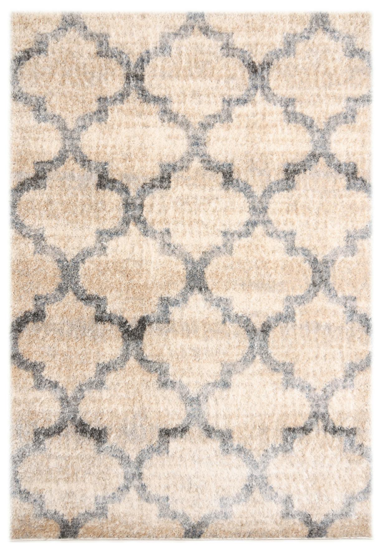 Tappeto geometrico shaggy a pelo lungo Versay Z191A beige - crema