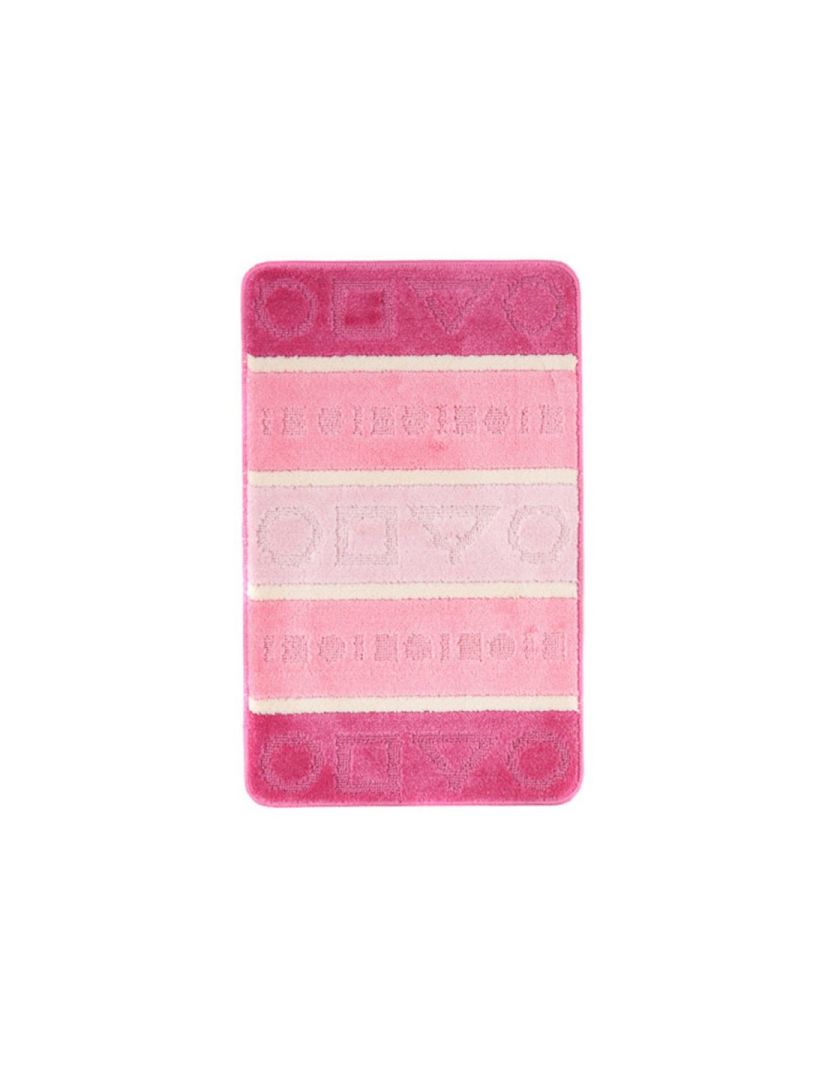 Tappetino da bagno MULTI A5020 PINK - antiscivolo, a righe, rosa