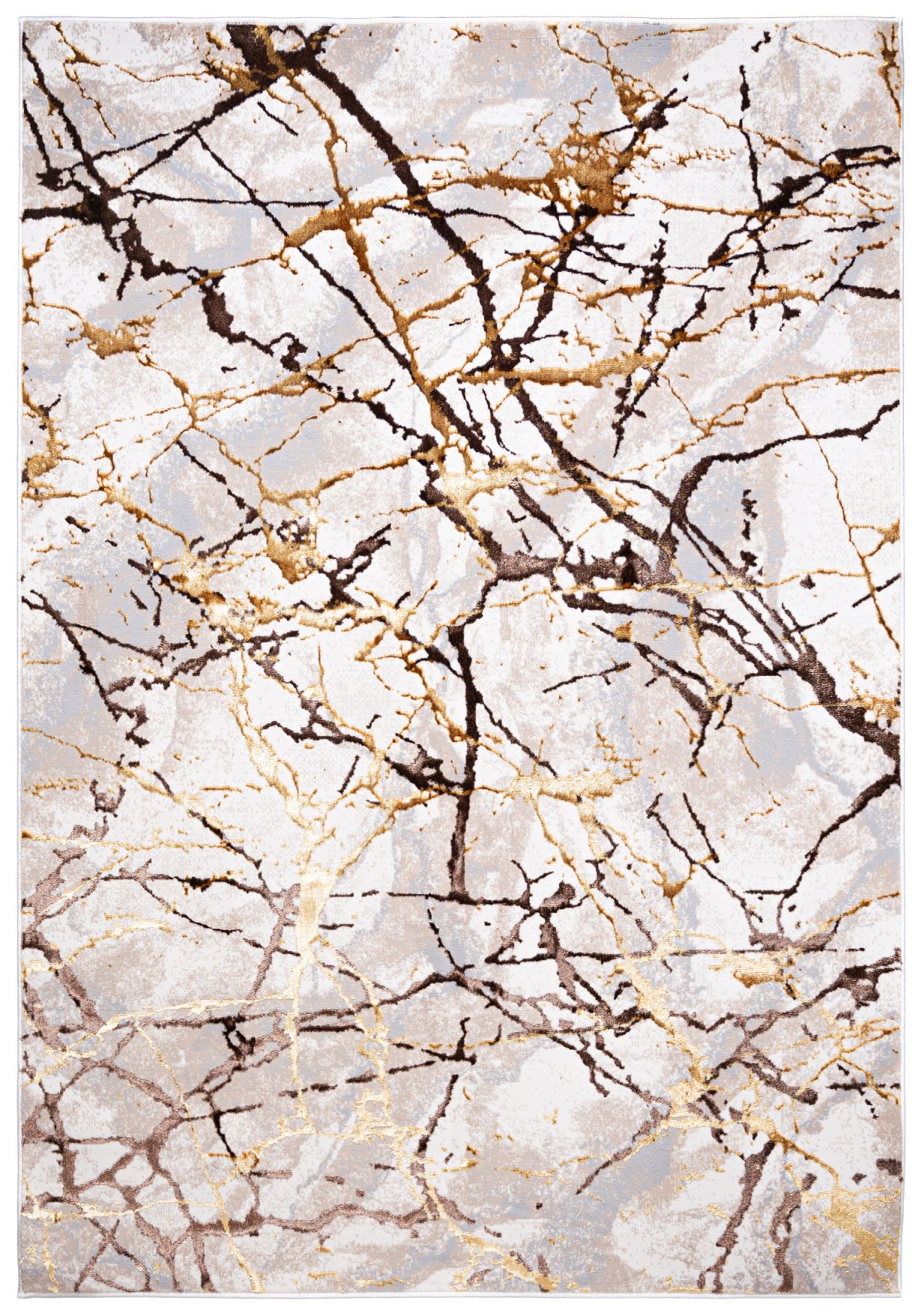 Tappeto moderno Glamour in filo d'oro di marmo GOLDEN MZ34D CREMA - beige, oro