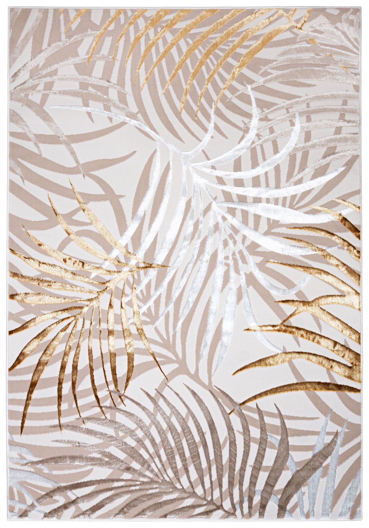 Tappeto moderno Flower Leaf GOLDEN NA44C CREMA - beige, oro