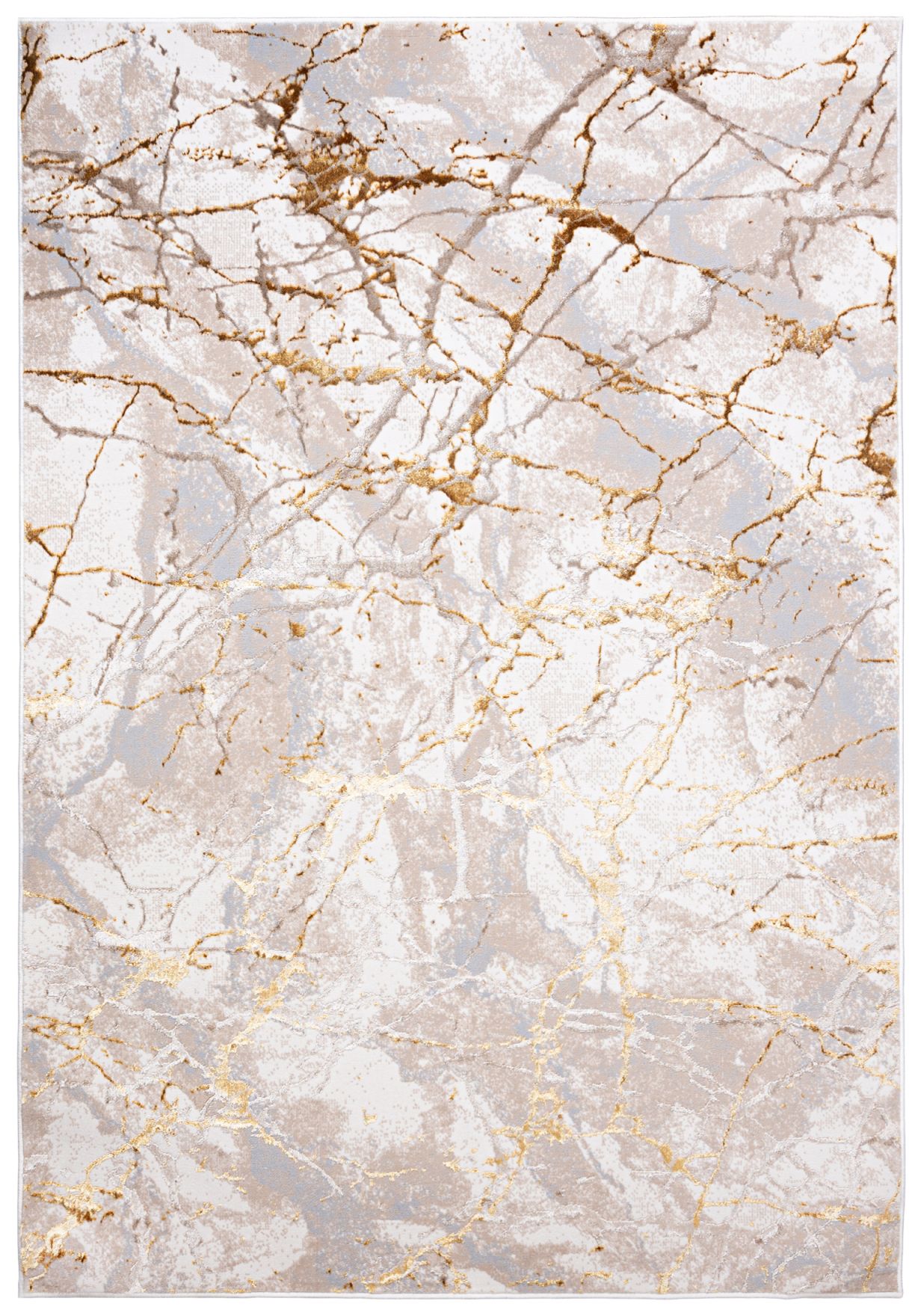 Tappeto moderno in filo d'oro Marble Glamour GOLDEN MZ34B CREMA - beige, oro