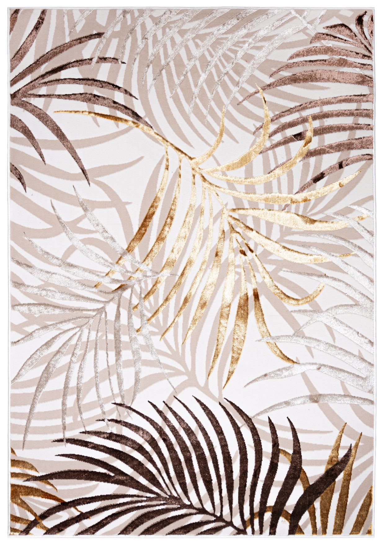 Tappeto moderno Flower Leaf GOLDEN NA44D CREMA - beige, oro