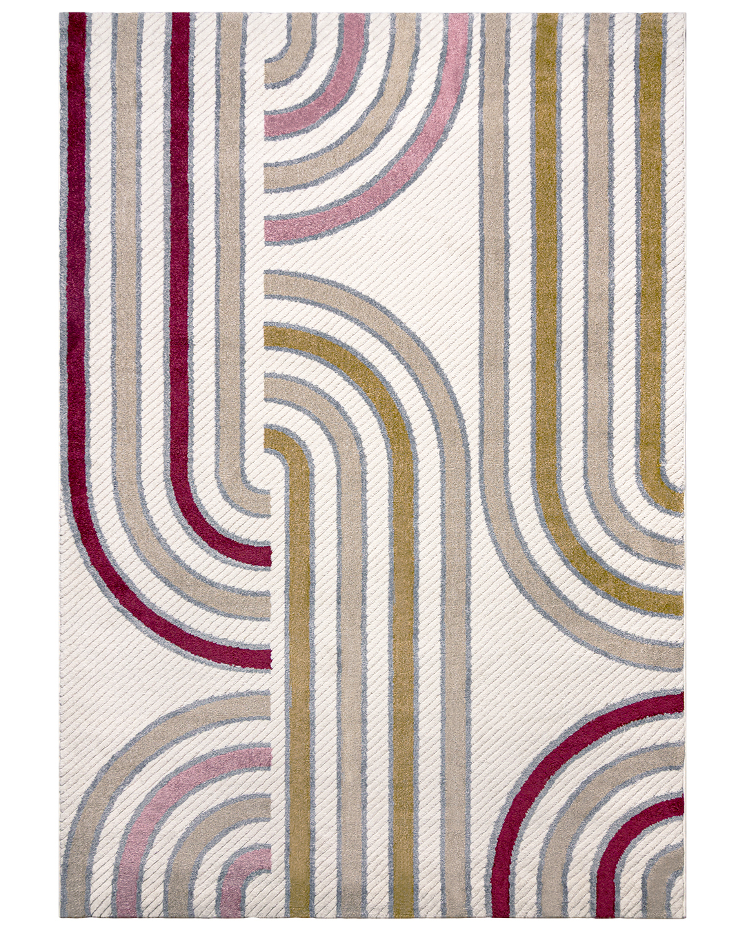 Tappeto geometrico per bambini - Alora Rojo - crema, rosa, multicolore