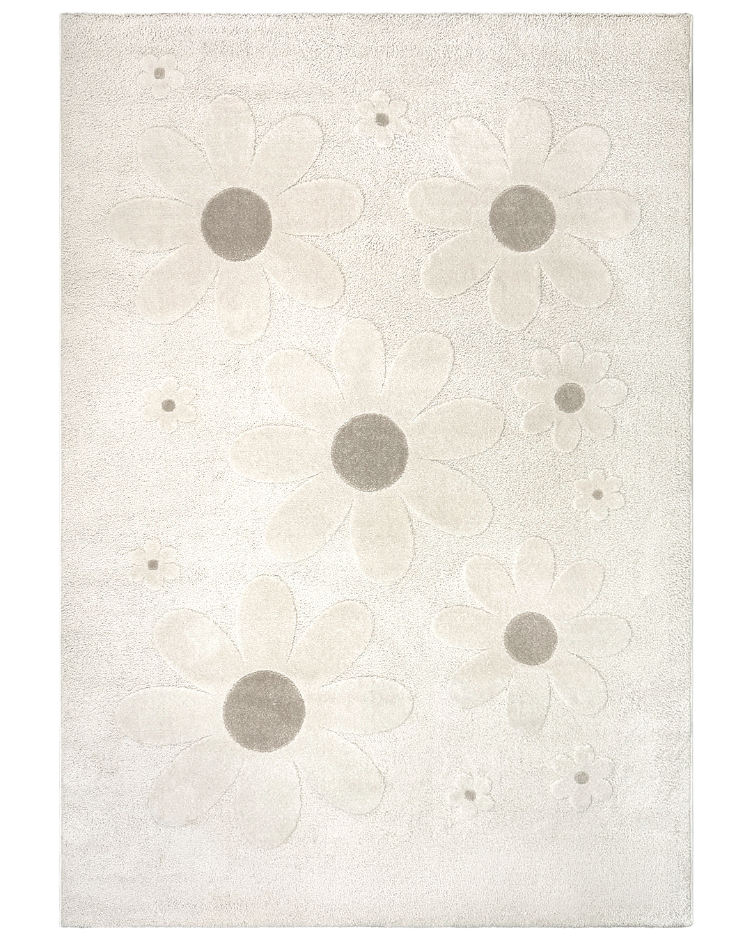 Tappeto per bambini con motivo floreale - Elche Margarita - beige, pelo medio