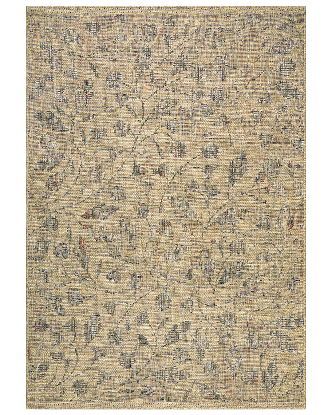 Tappeto da esterno / interno, motivo botanico - Adra Beige - beige, marrone, boho