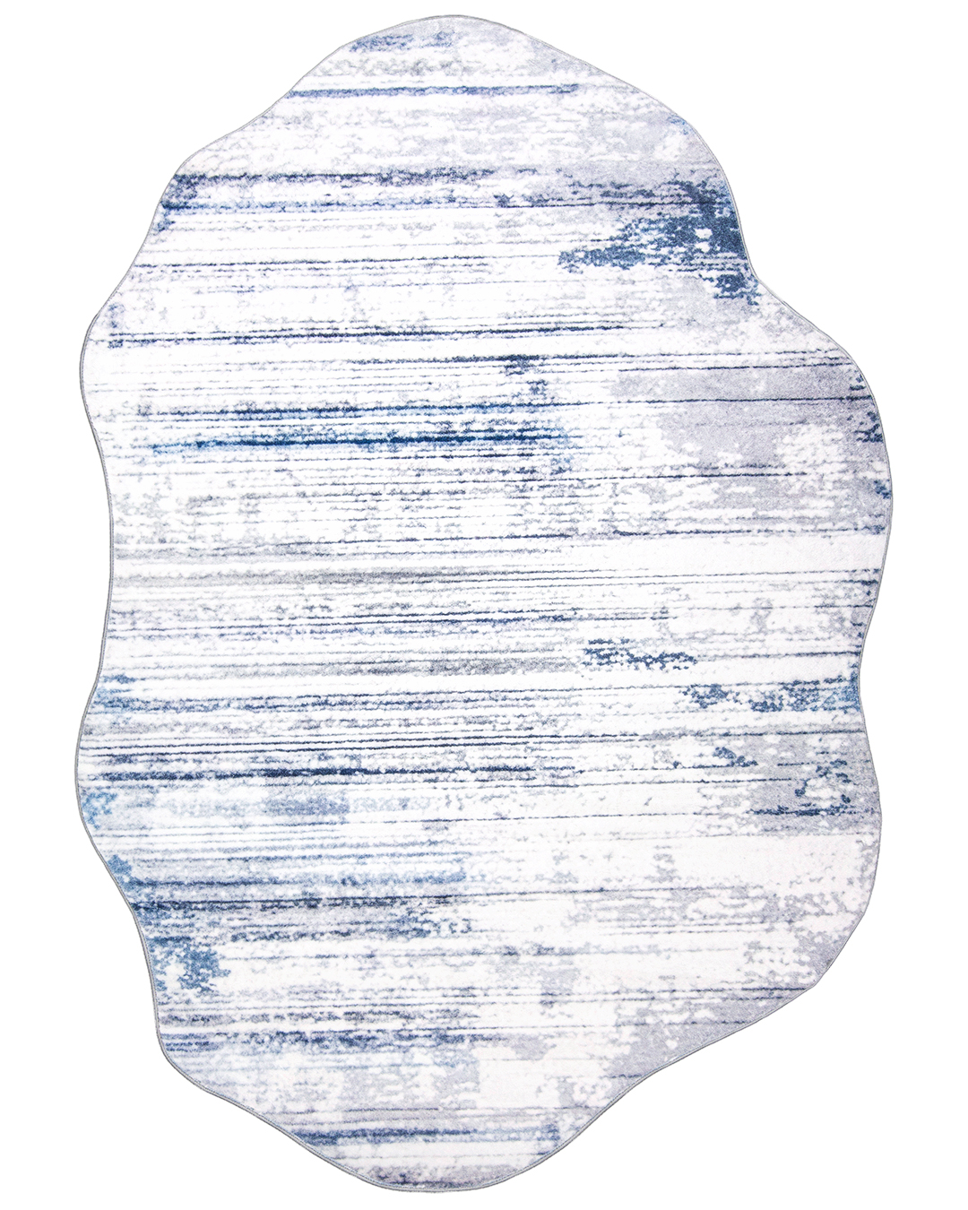 Tappeto moderno irregolare - Arona Albi - bianco, blu, grigio, astratto