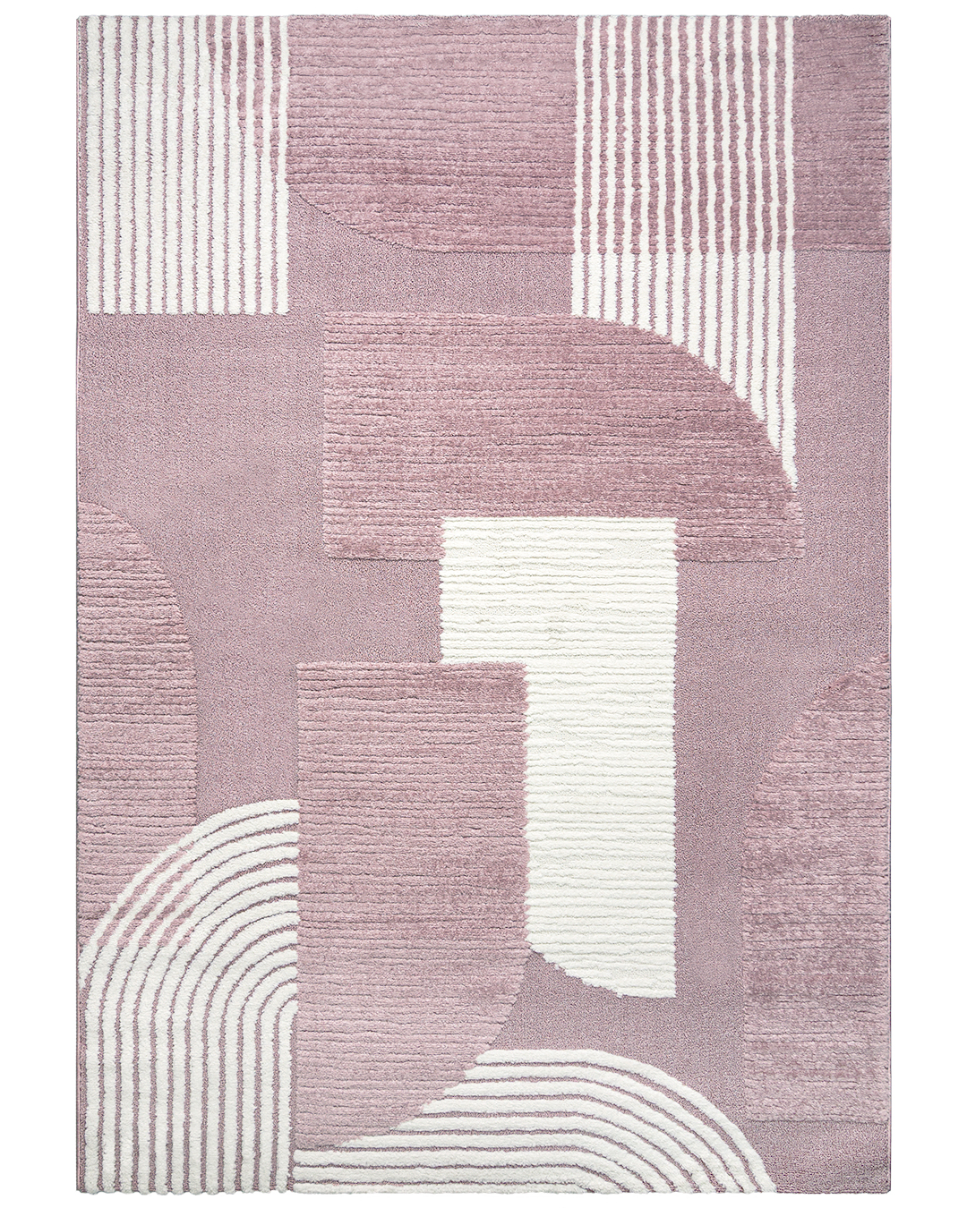 Tappeto moderno geometrico - Blanca Arcos - crema, rosa, pelo medio