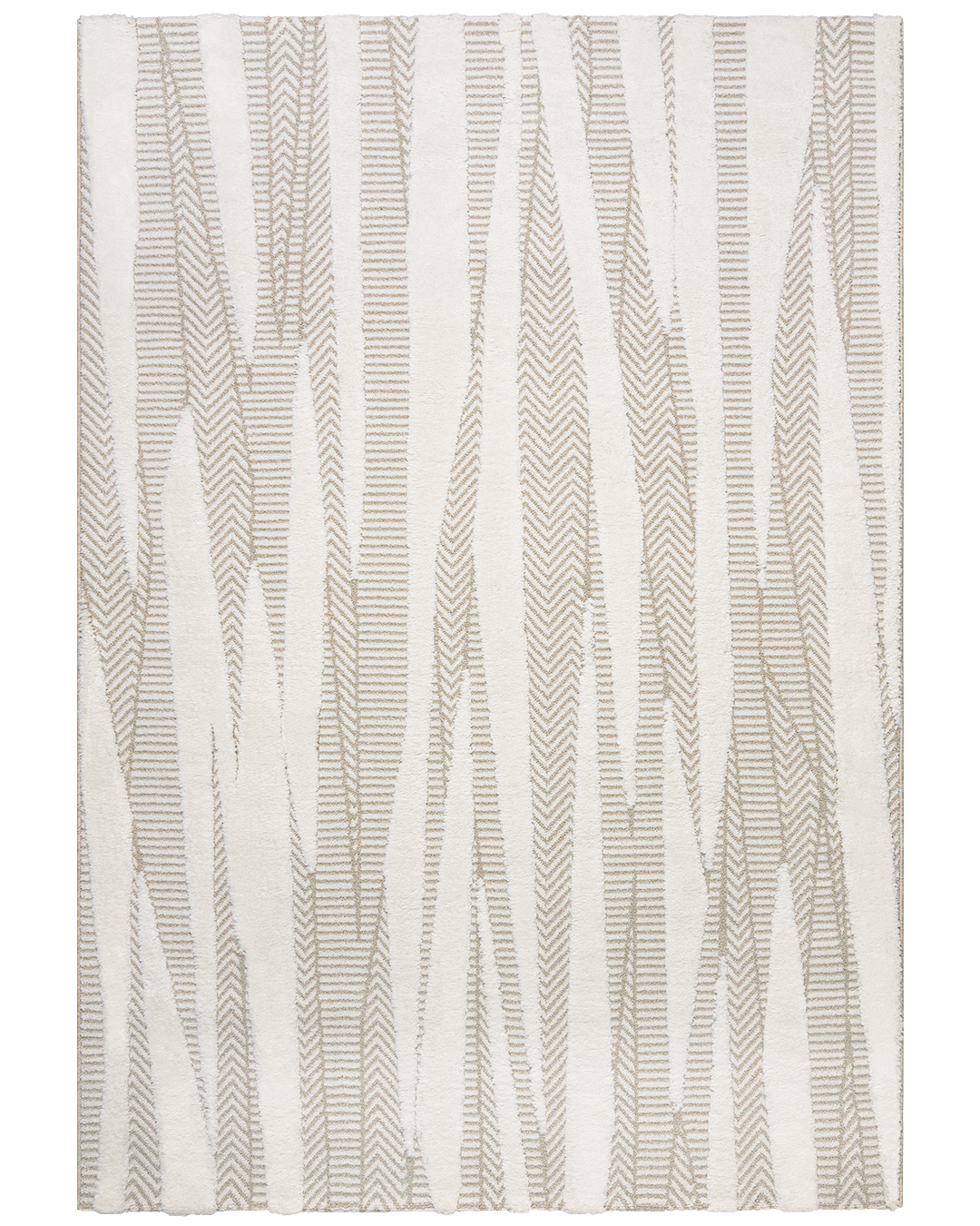 Tappeto moderno astratto - Blanca Cande - marrone, crema, pelo medio