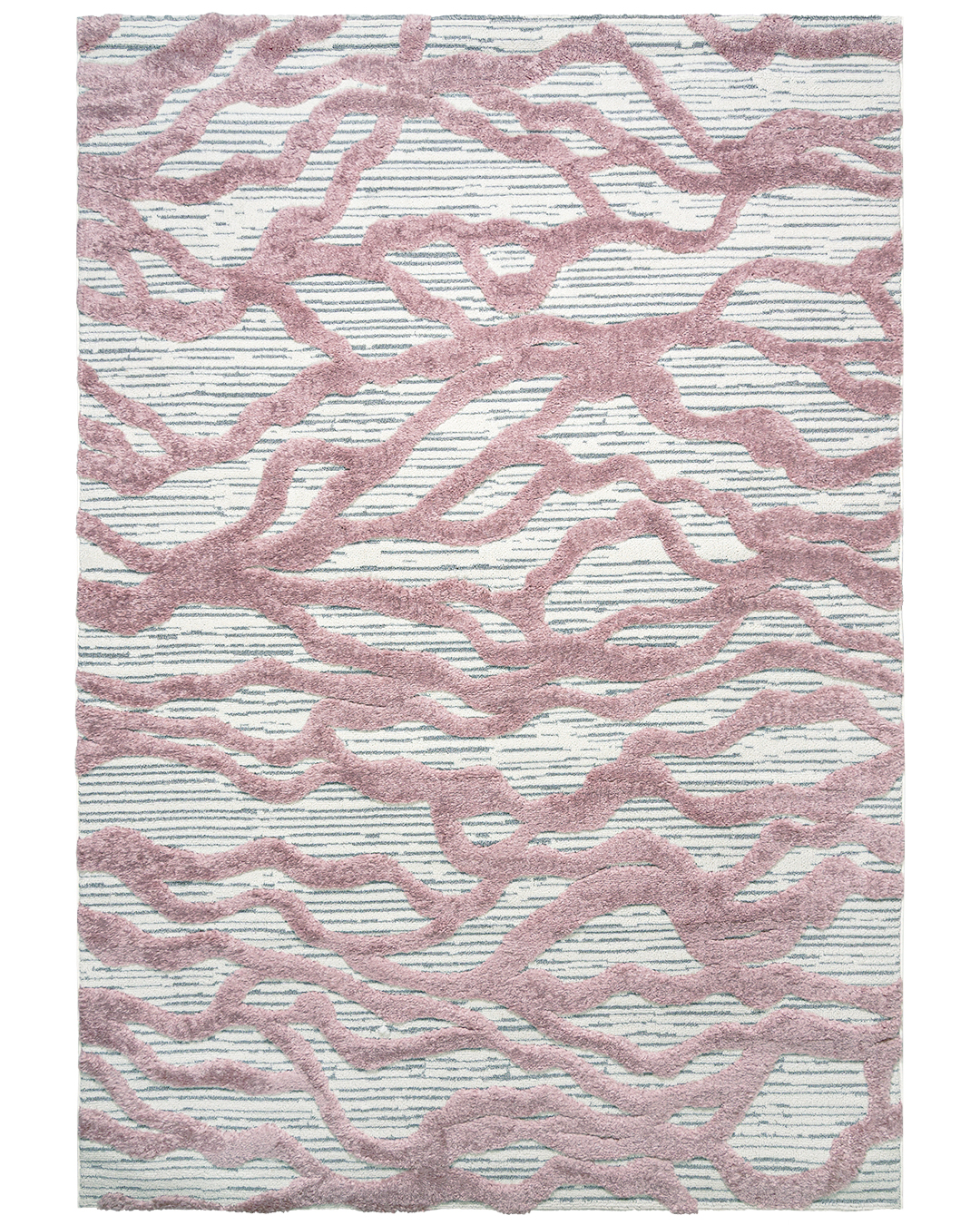 Tappeto moderno astratto - Blanca Suerte - crema, rosa, pelo medio