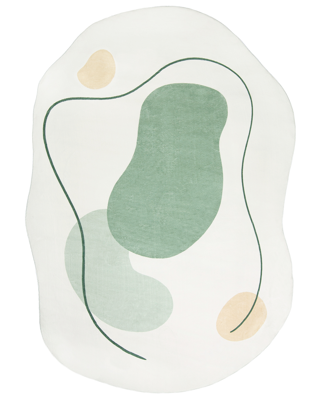 Tappeto Moderno Irregolare - Bova Certo - bianco, verde, astratto