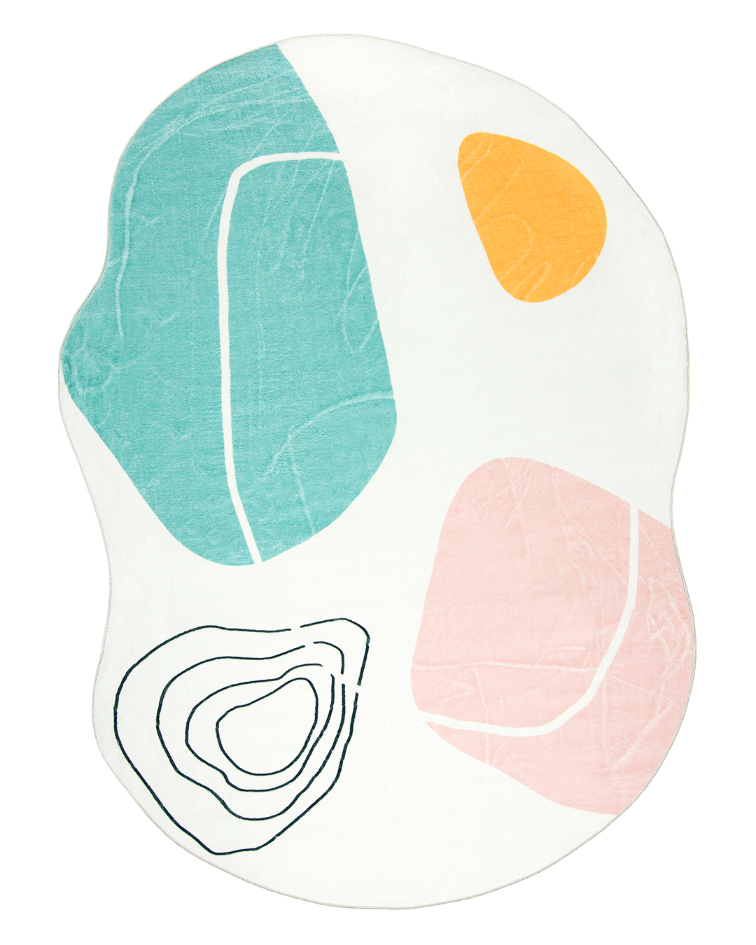 Tappeto Moderno Irregolare - Bova Sado - beige, blu, arancione, astratto