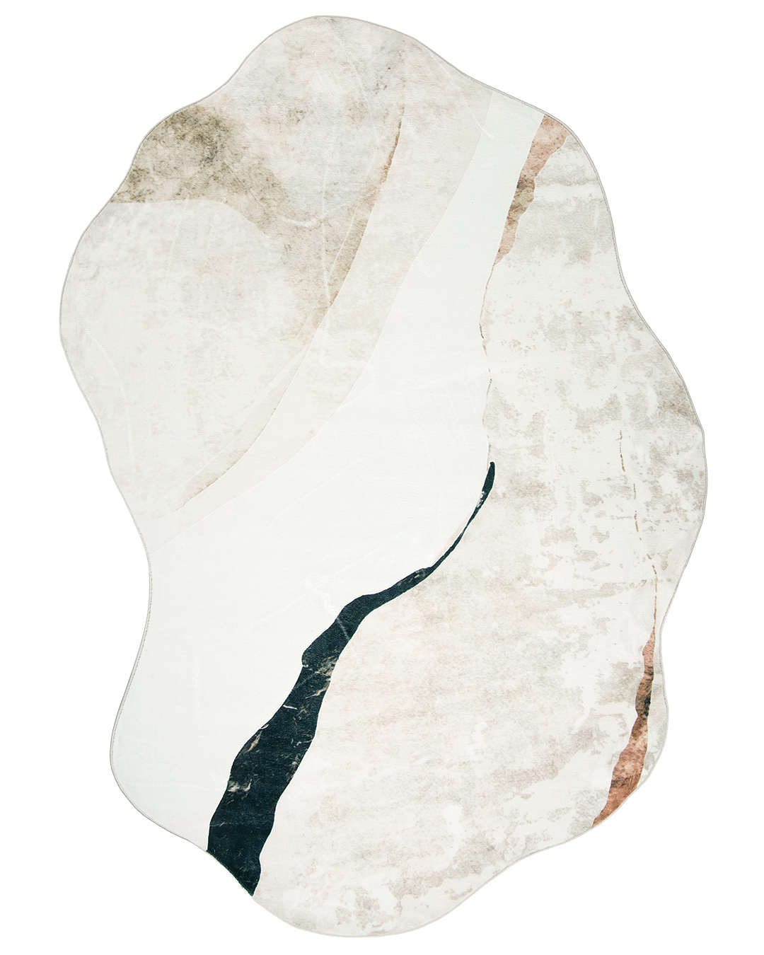 Tappeto Moderno Irregolare - Bova Torra - beige, bianco, nero, astratto