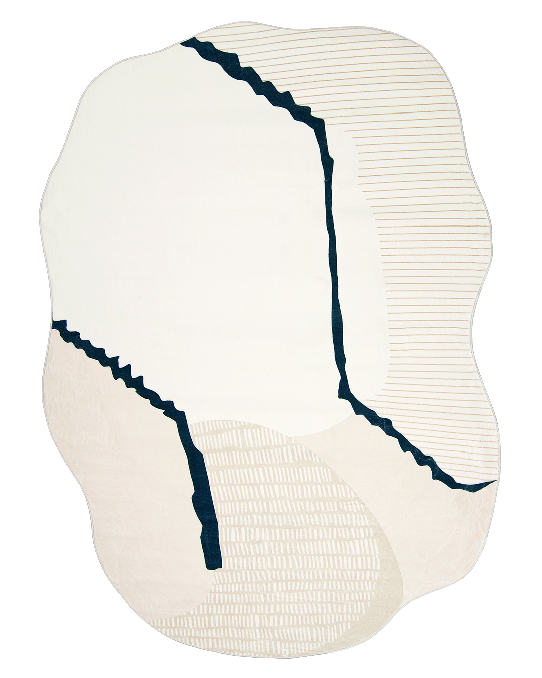 Tappeto Moderno Irregolare - Bova Vetra - beige, bianco, nero, astratto
