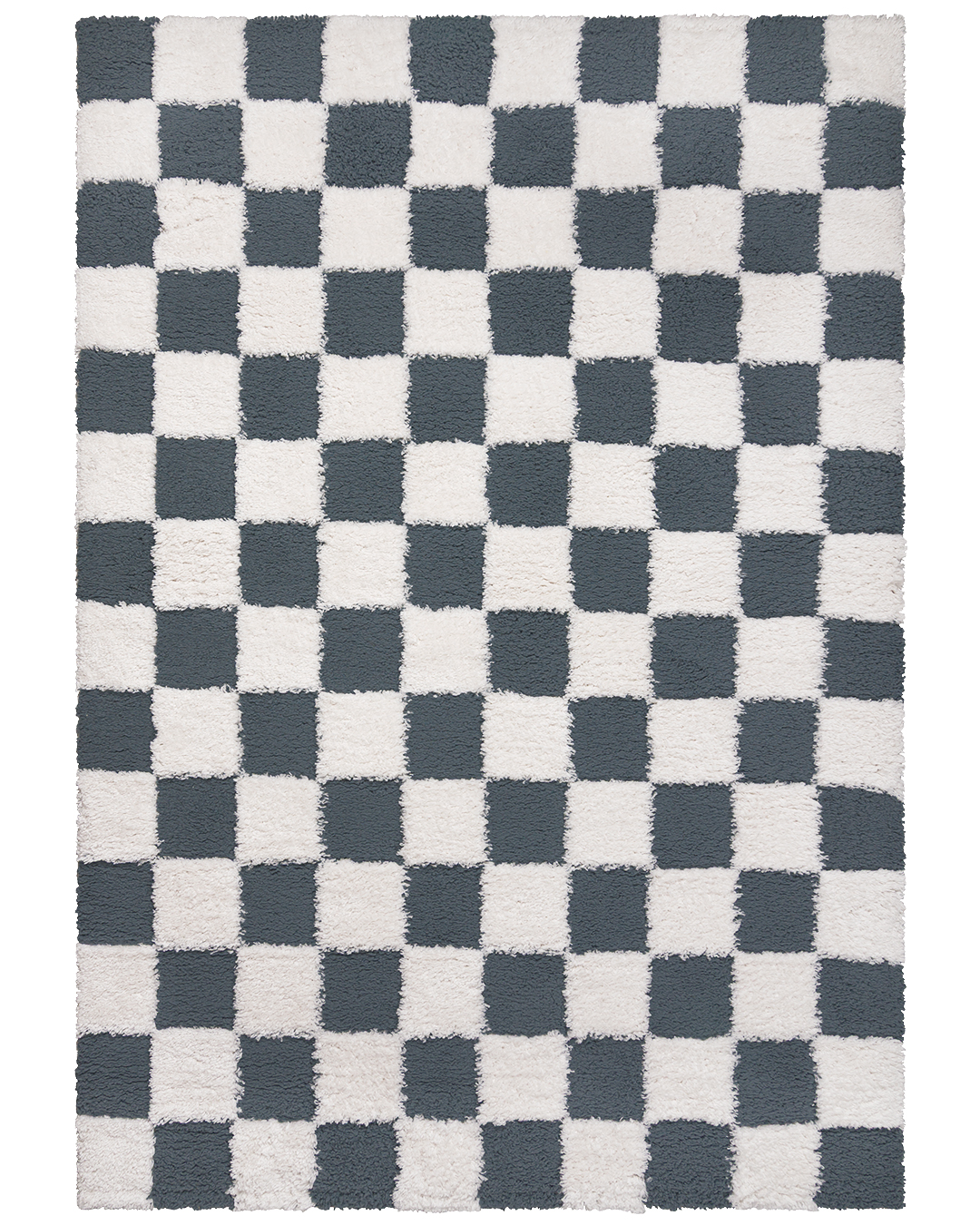Tappeto shaggy moderno - Chiva Azul - crema, grigio, motivo a quadri