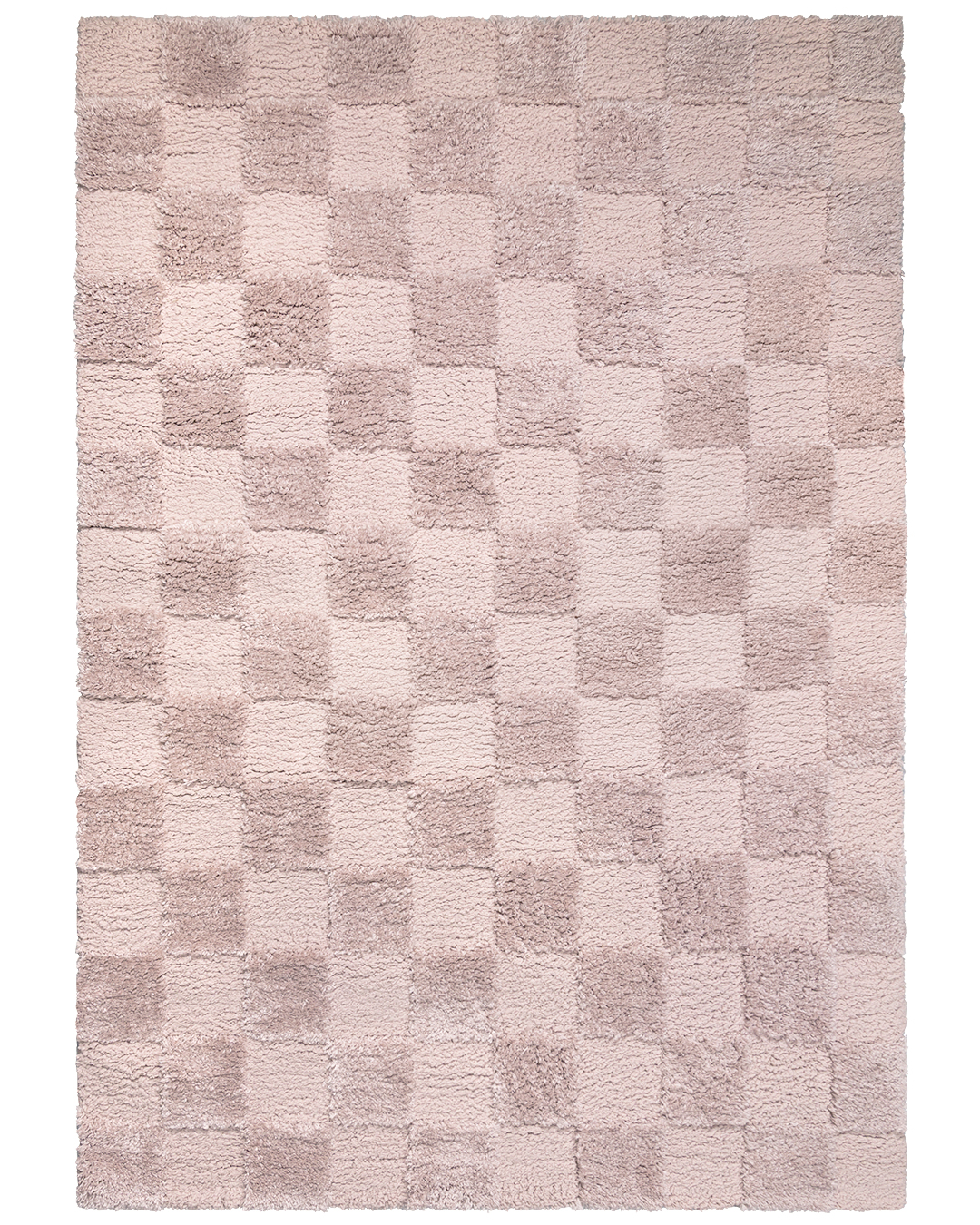 Tappeto shaggy moderno - Chiva Rosa - rosa, motivo a quadri