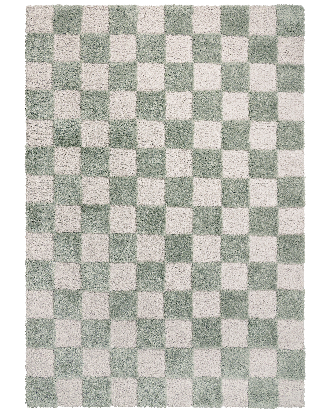 Tappeto shaggy moderno - Chiva Verde - beige, verde salvia, verde, motivo a quadri