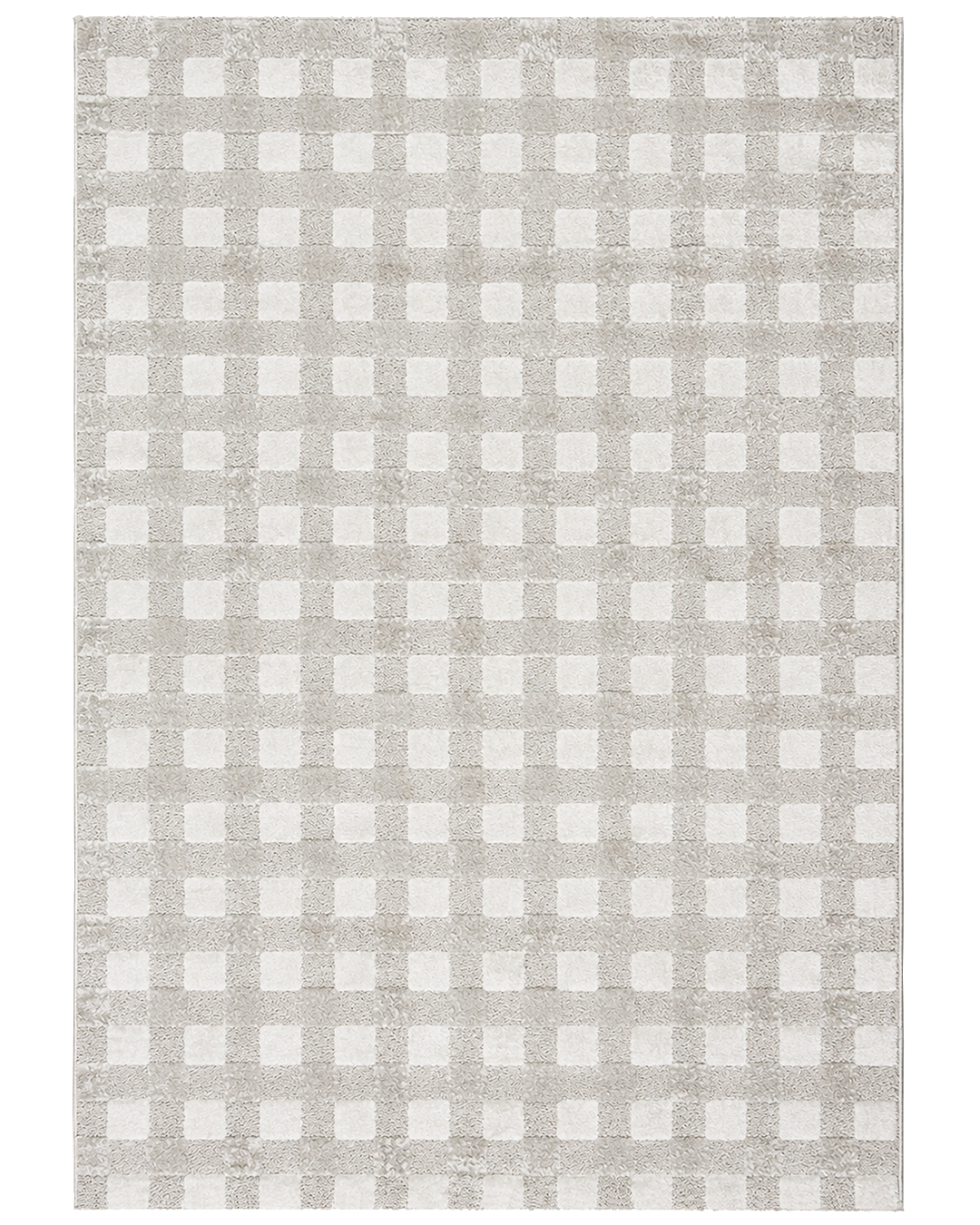 Tappeto moderno geometrico a quadri - Conil Susano - beige, crema, pelo medio