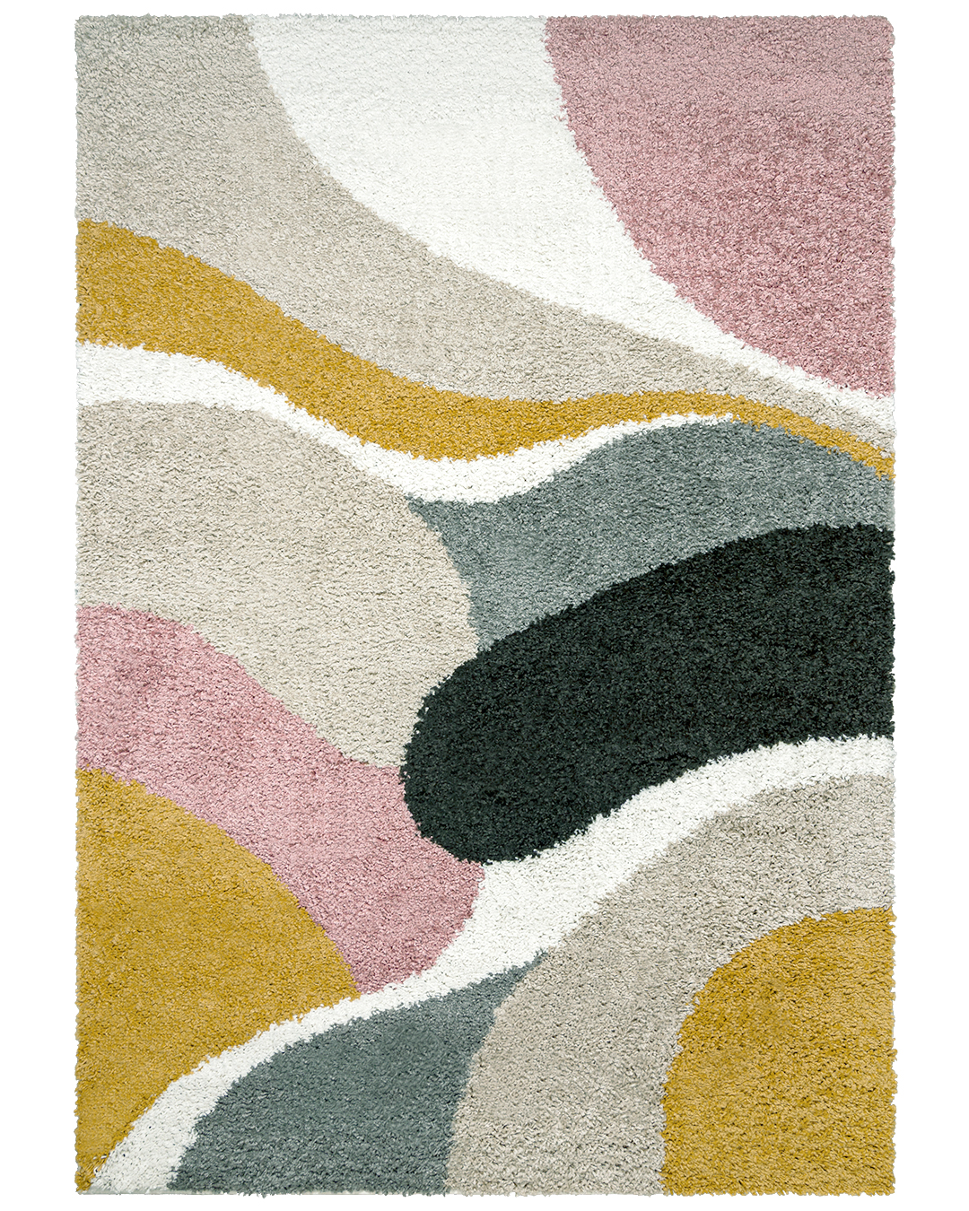 Tappeto a pelo lungo / Shaggy per camera ragazzi, astratto - Coria Oma - beige, rosa, multicolore