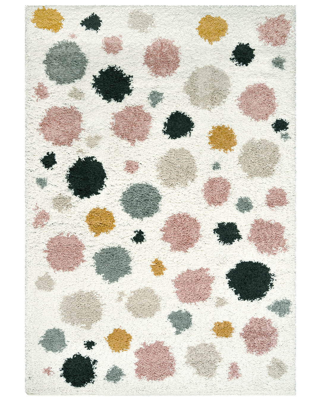 Tappeto a pelo lungo / Shaggy per camera ragazzi, astratto - Ibi Marea - beige, rosa, multicolore