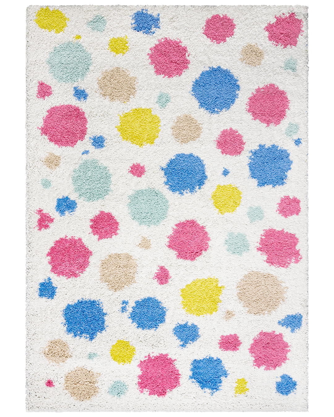 Tappeto a pelo lungo / Shaggy per camera ragazzi, astratto - Ibi Samba - beige, blu, multicolore