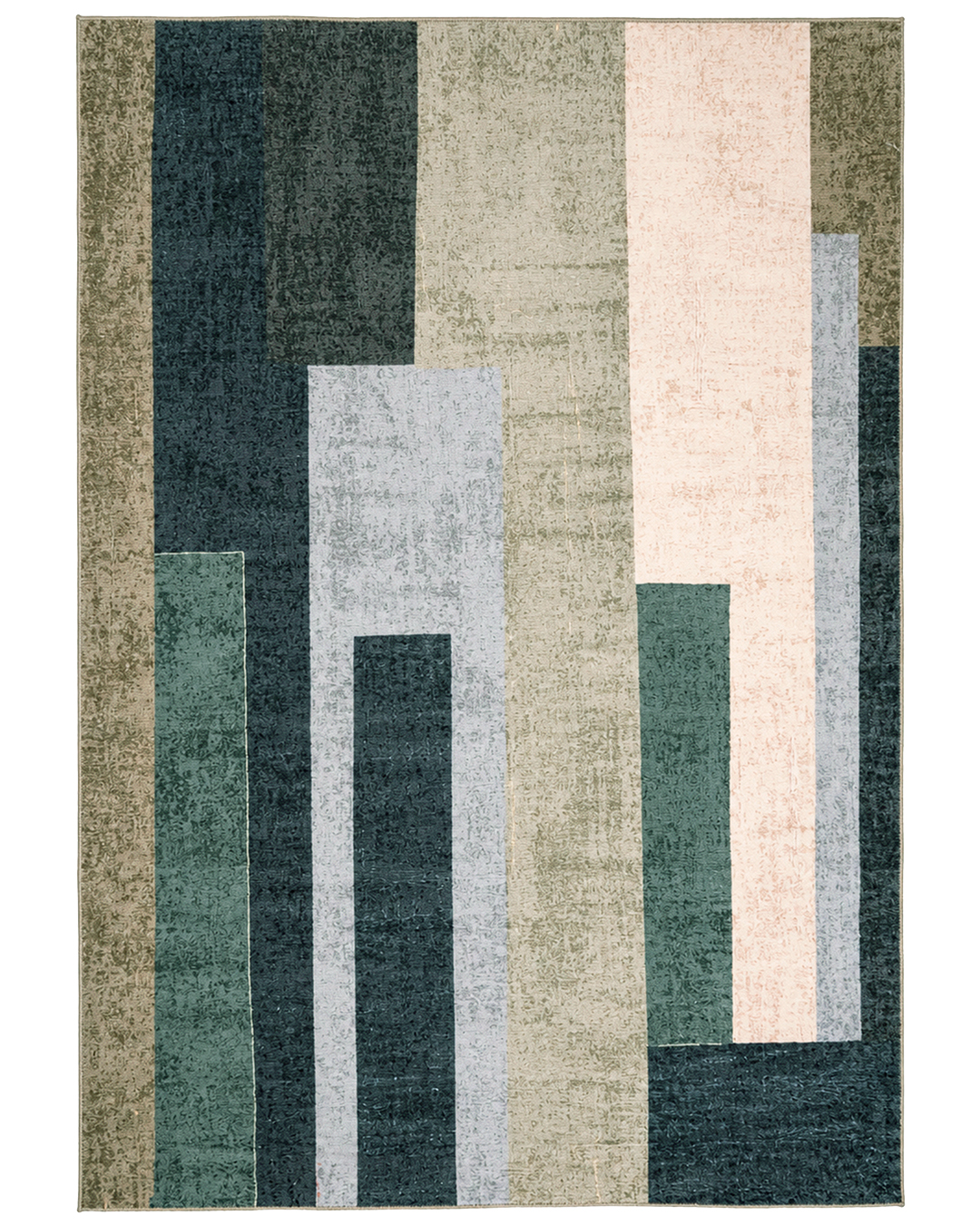 Tappeto geometrico moderno - Vera Arena - beige, marrone, grigio, verde