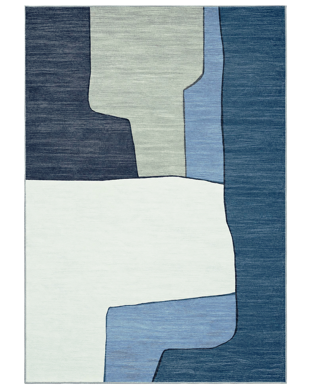 Tappeto geometrico moderno - Vera Azul - beige, bianco, blu navy, blu