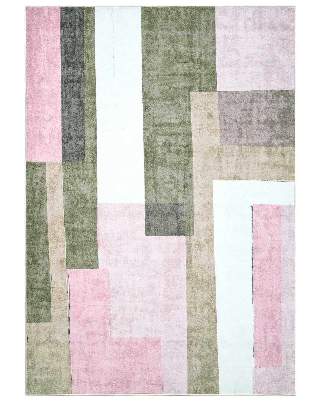 Tappeto geometrico moderno - Vera Rosa - beige, bianco, marrone, rosa