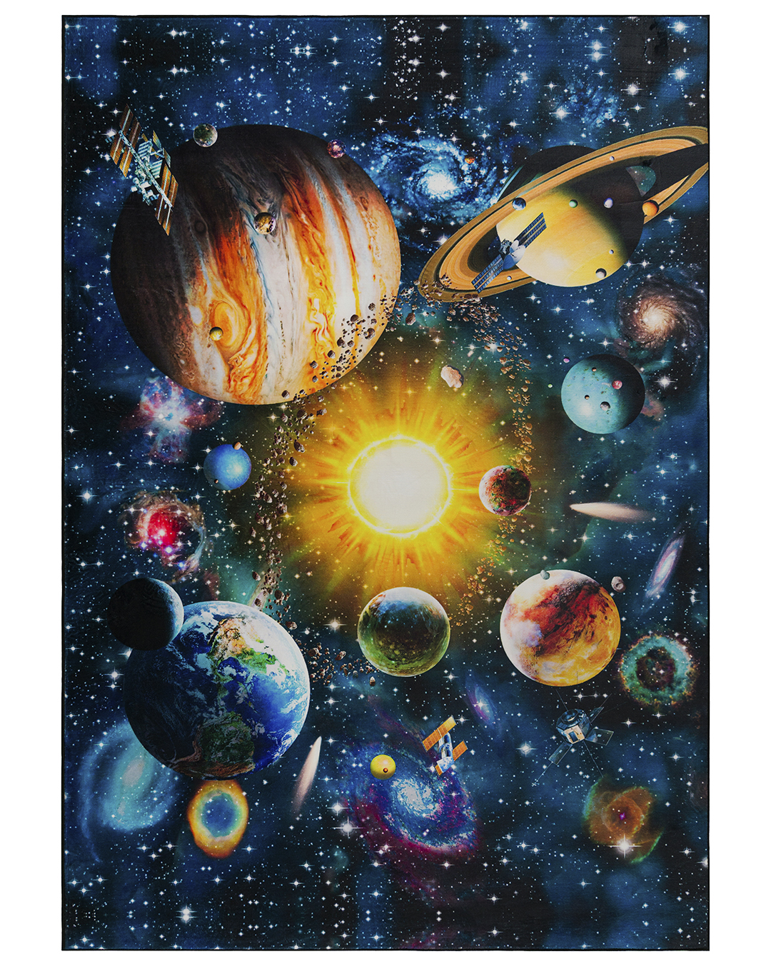 Tappeto per bambini Spazio, Galassia – Astro Marte – blu scuro, colorato