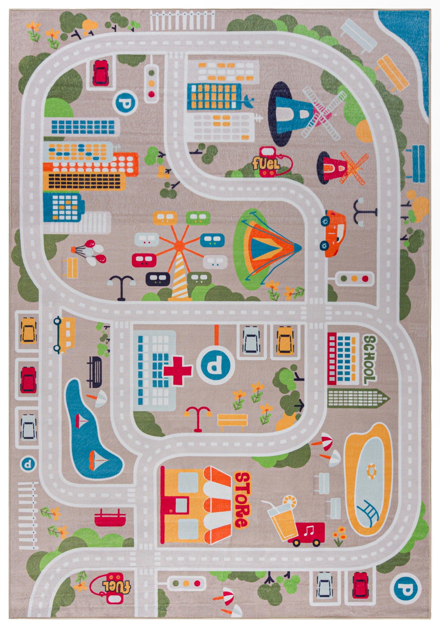 Tappeto per bambini - Bello Via Tipi - Via, Strade, colorato