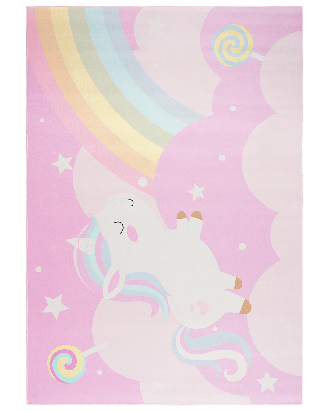 Tappeto per bambini – Bambini Vola – unicorno, arcobaleno, rosa