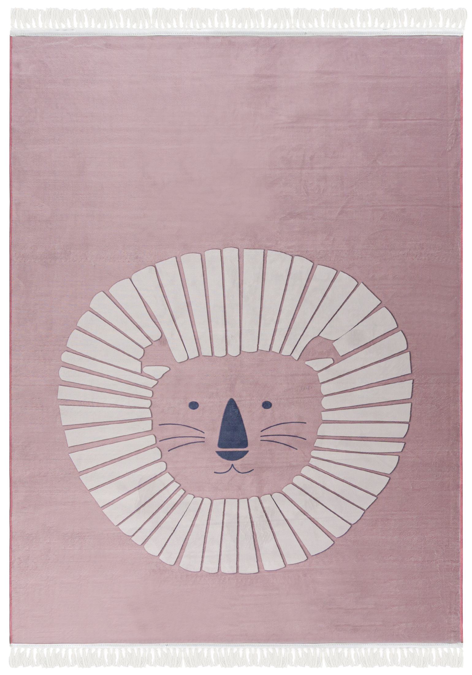 Tappeto per Bambini con Frange - Bello Leone Rosa - leone, rosa