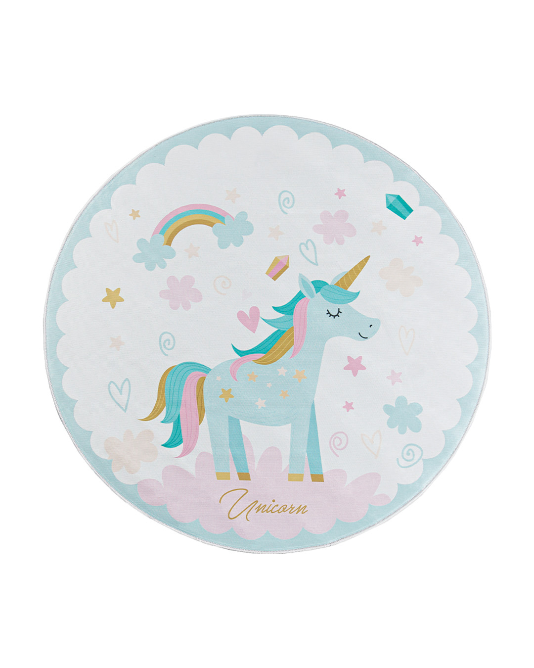 Tappeto per bambini – Bambini Dolce – unicorno, bianco, rosa, turchese