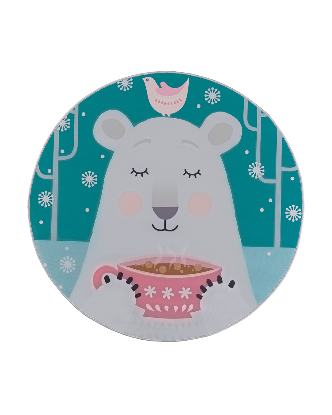 Tappeto per bambini – Bambini Orsetto – orsetto, bianco, rosa, turchese