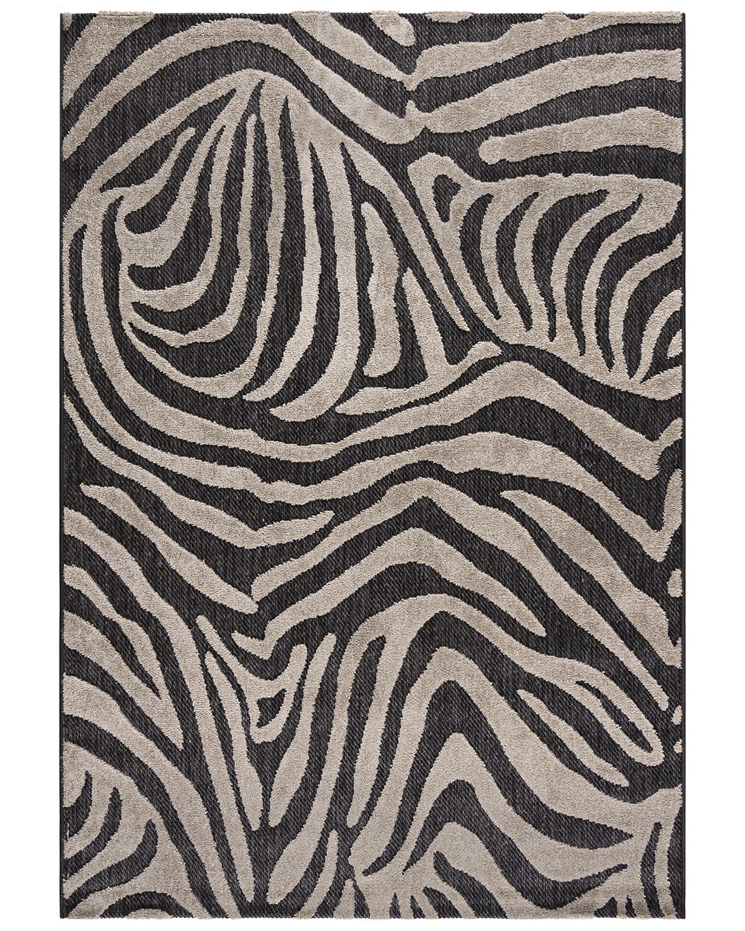 Tappeto da esterno / interno - Zebra Beige - beige, nero, impermeabile