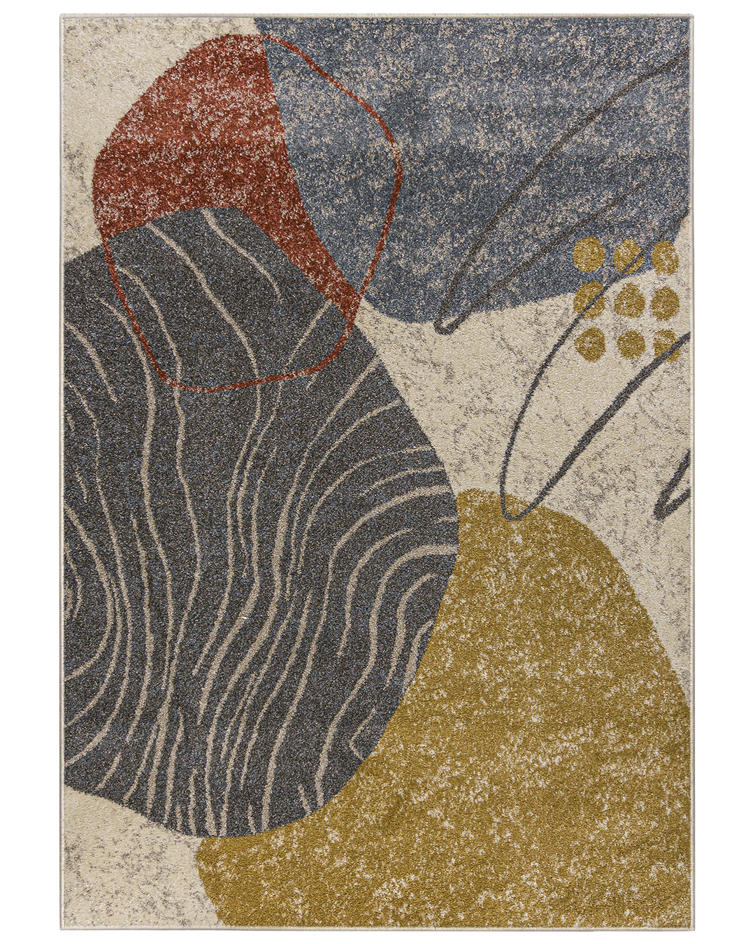 Tappeto moderno - Lucy NP23F - crema, grigio, giallo