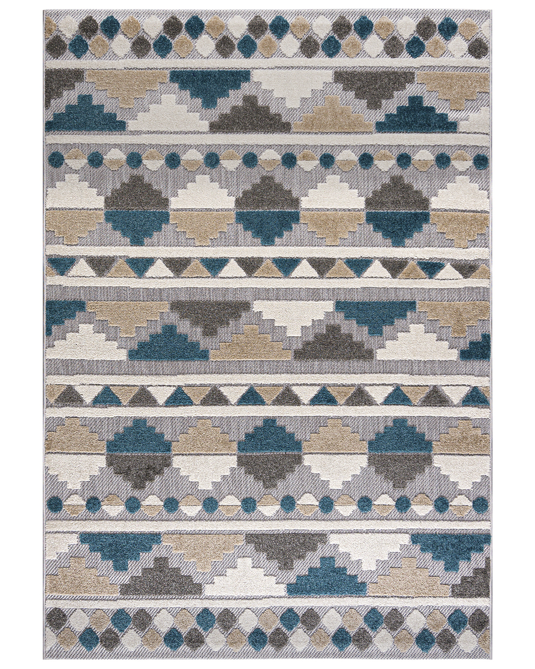 Tappeto da esterno / interno - Vasco Blu - blu, grigio, impermeabile