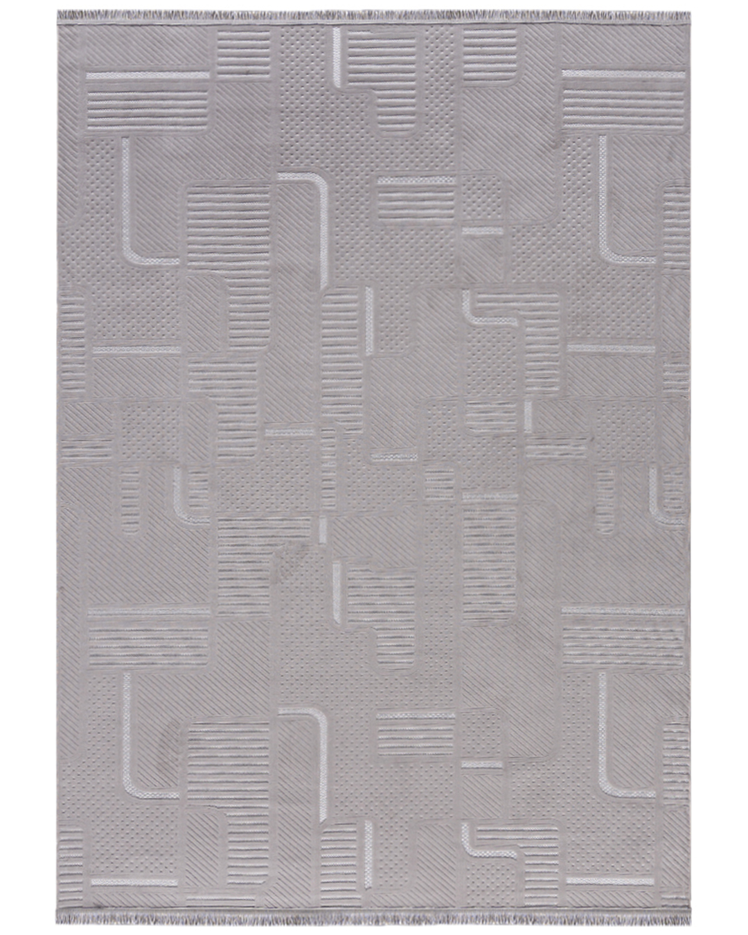 Tappeto Moderno con Frange - Sora Vaga Grigio - grigio