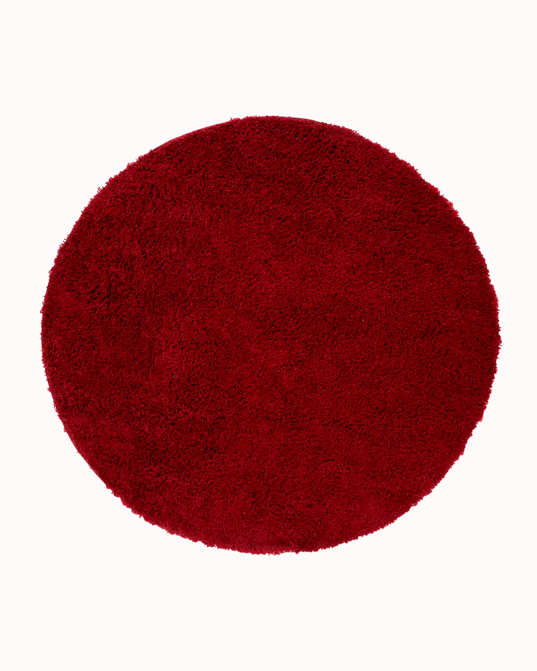 Tappeto moderno Shaggy rotondo - Unito Rosso - rosso, monocolore