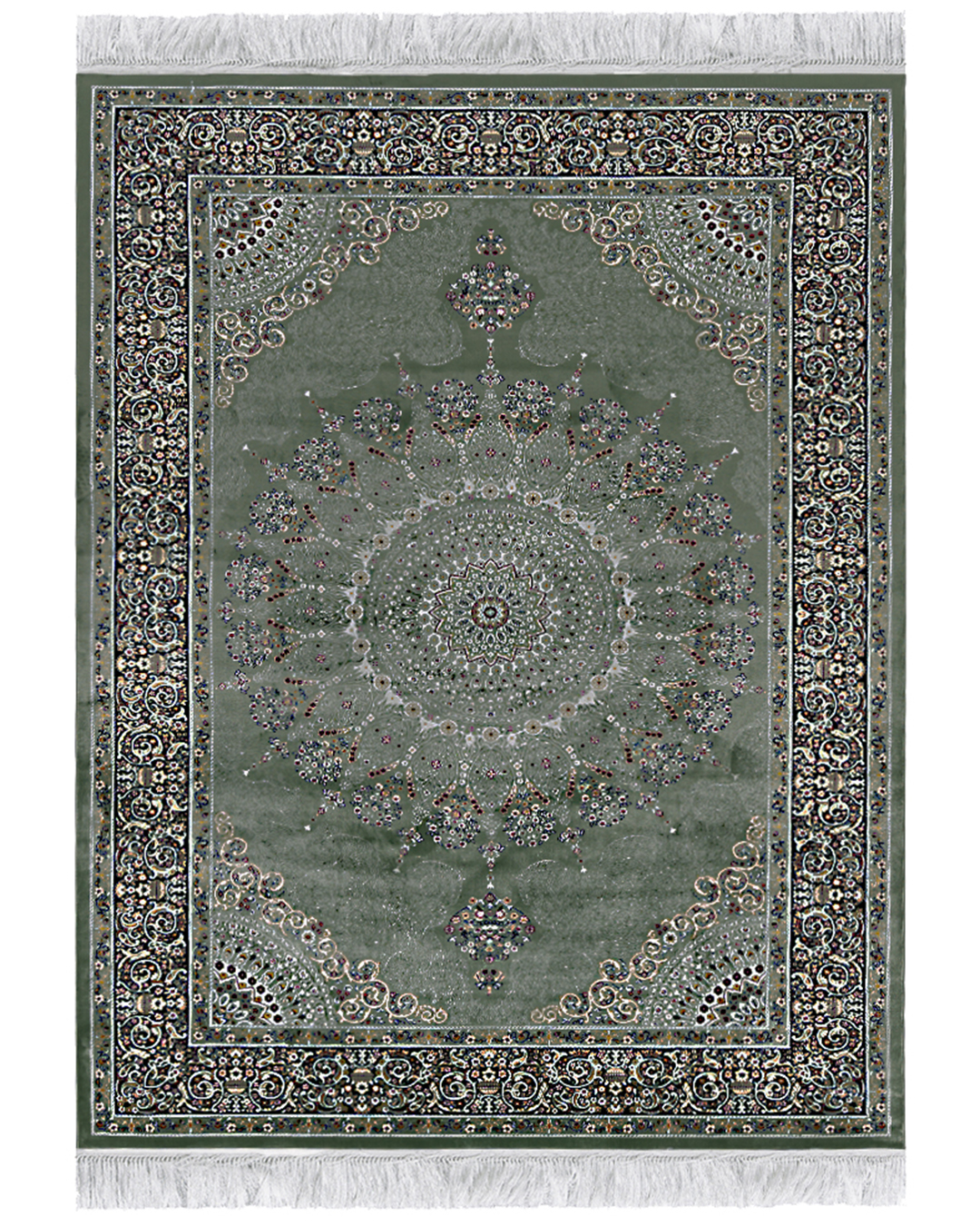 Tappeto Tradizionale con Frange - Palazzo Trono - verde