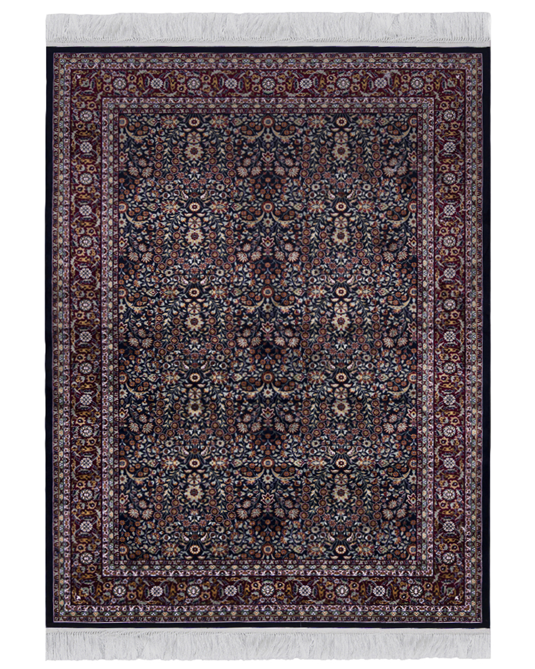 Tappeto Tradizionale con Frange - Castello Marina - blu navy